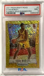 2021 Prizm Draft Evan Mobley RC #2 Rookie Flashback Gold Shimmer /10 PSA 9 Deca - Picture 1 of 6