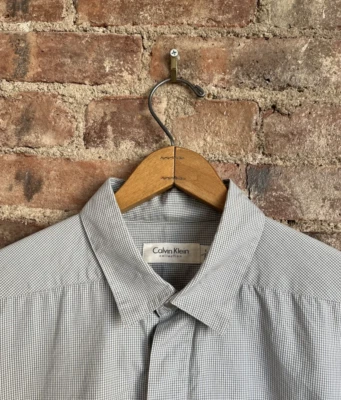 Camisa de botones a presión para hombre de la colección Calvin Klein Vintage, talla grande, minimalista Italia Foto 1 de 4