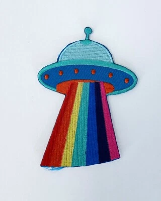 Alien Ray Rainbow Patch, Iron-On Bags or Clothes - Image 1 of 4