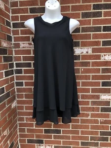 Guilia Woman’s Black Sleeveless Party Dress Sheer Overlay 14P Vintage Y2K - Picture 1 of 5