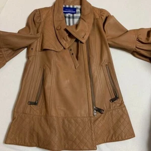 Woman's Burberry Blue Label Leather Jacket asian fit 38 us size S Ship from JPN - Picture 1 of 9