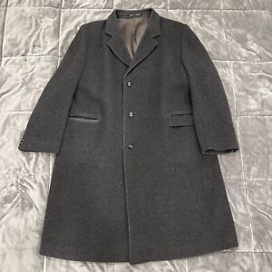 DARJON Wool CASHMERE Jacket Car Coat Overcoat Mens Size L Charcoal gray