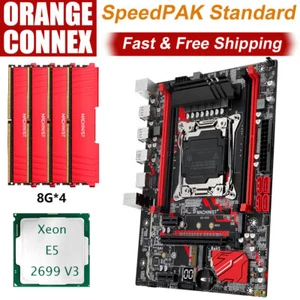 LGA 20111-3 X99 Motherboard Xeon E5 2699 V3 CPU 32GB=8G*4 DDR4 2666MHz RAM Combo - Picture 1 of 13
