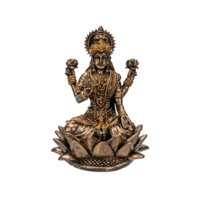 Estatuilla miniatura de la diosa hindú Lakshmi de resina fundida en frío Foto 1 de 4