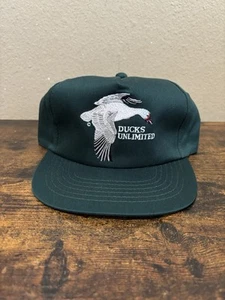 Vintage Ducks Unlimited Snow Goose Central Flyway Green Snapback Hat Cap New - Picture 1 of 3