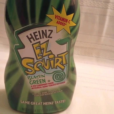 Heinz EZ Squirt Blastin' Green Ketchup botella sellada de colección 24 oz Foto 1 de 4