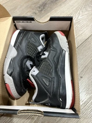 Niño pequeño Air Jordan 4 TD "Bred Reimagined" talla 9c (viene con caja) Foto 1 de 4