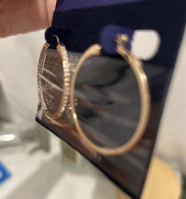 Pendientes de aro Swarovski Sommerset oro rosa, medianos. Nuevo en caja. (LEER DESCRIPCIÓN) Foto 1 de 4