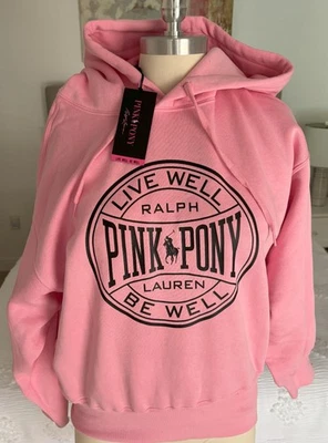 Ralph Lauren, sudadera con capucha polar con logotipo de pony rosa Live Well Foto 1 de 4