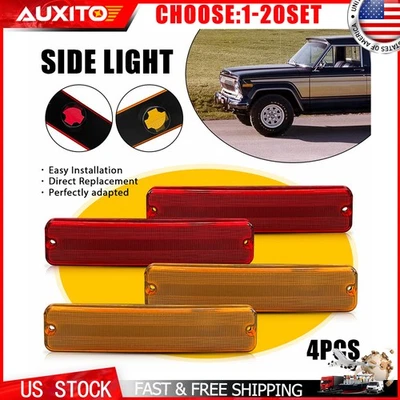 Carcasa de luz marcadora lateral delantera y trasera para Jeep Cherokee SJ Wagoneer CJ5 4-20X Foto 1 de 4