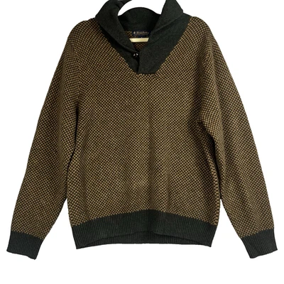 Brooks Brothers Men's Sweater 100% Extra Fine Merino Wool Brown Shawl Neck M - Image 1 of 4