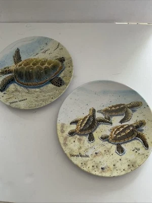 Juego de platos de cena de melamina tortuga marina manatí 81/2" Thomas Krause playa náutica Foto 1 de 4