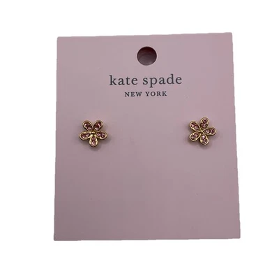 Aretes Kate Spade Brillante Gardenia Delicados Flores Melocotón Claro NUEVO Tachuelas Foto 1 de 4