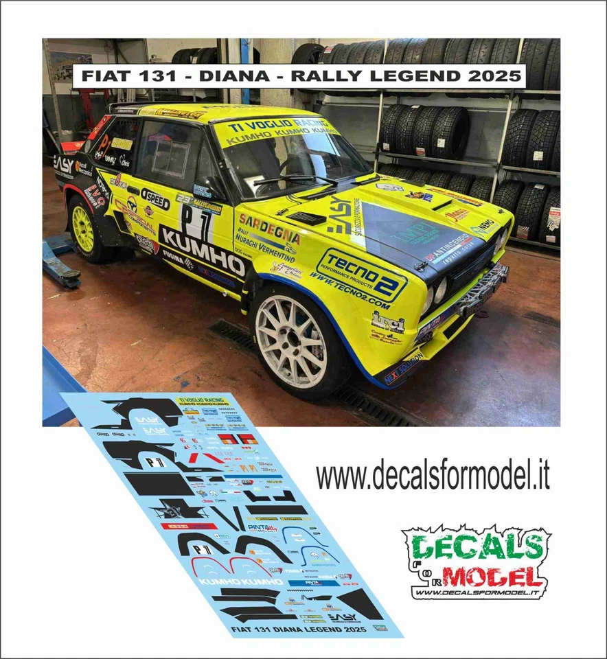 DECALS 1:43 FIAT 131 ABARTH DIANA RALLY LEGEND 2025 - Immagine 1 di 1