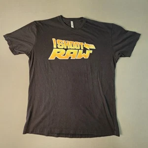 I Shoot Raw Photography Design T-Shirt Mens XL Black Short Sleeve  - Picture 1 of 7