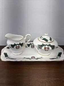 Vintage Royal Adderley aus England Bone China Zuckerkännchen & Milchkännchen mit Tablett - Bild 1 von 14