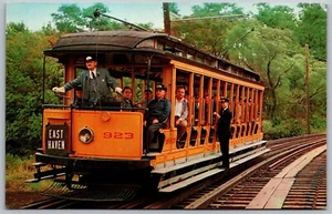 East Haven Connecticut CT Branford Trolley Museum Open Car 923 Postcard - Picture 1 of 2