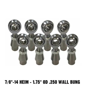 7/8" Chromoly Heim Joint 1.75 OD .250 Wall Bung 4 Link Rod End Fabrication Kit - Picture 1 of 7