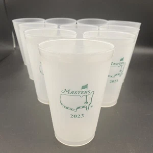 2023 THE MASTERS AUGUSTA NATIONAL PLASTIC CUPS FROSTED CUPS OFFICIAL DATED 6ea - Picture 1 of 5