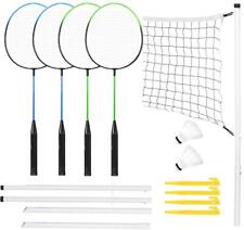 4 Player Professional Badminton Racket Set With Racket Net Poles Shuttlecock Bag