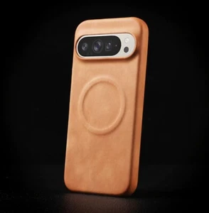 For Google Pixel 9 Case Cover Luxury Leather Charging Brown - Picture 1 of 1