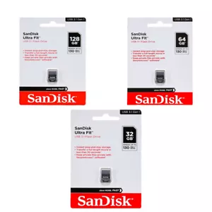 SanDisk 32GB 64GB 128GB Ultra Fit USB 3.1 Memory Stick Flash Drive HighSpeed 130 - Picture 1 of 4