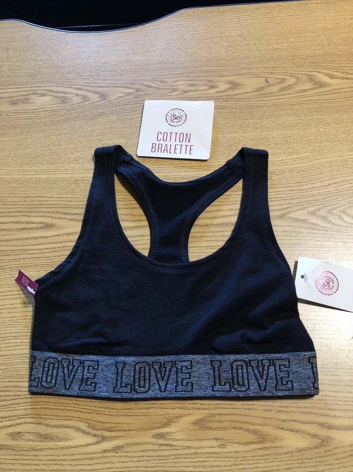 So Junior Girls Bra Bralette Large White / Animal - Micro Mesh Razorback -