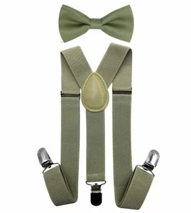 Beige Color toddler bow tie and suspenders set for baby, 5 to 6 years old boy - Picture 1 of 7