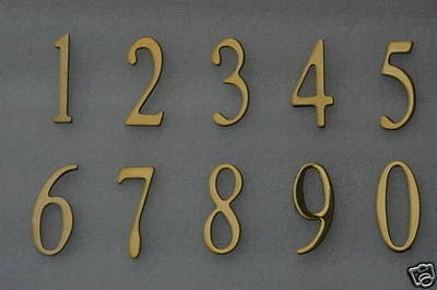 SPECIAL LITE PRODUCTS Address Numbers, Mailbox numbers, House numbers, 2" BRASS - Self Adhesive