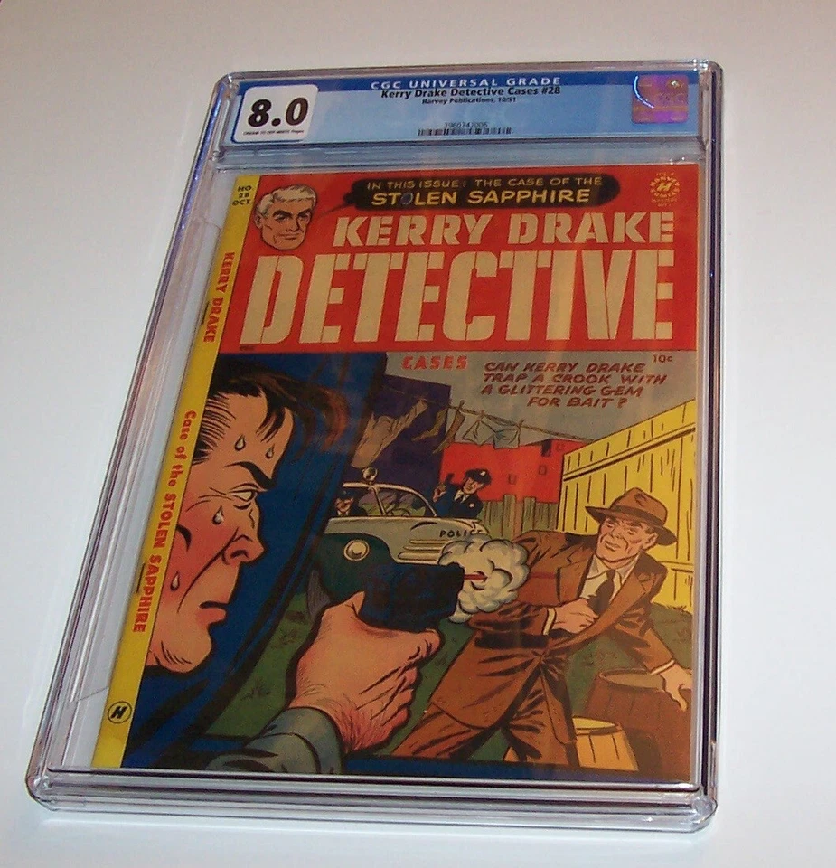 Kerry Drake Detective Cases #28 - Harvey 1951 Golden Age Issue - CGC VF 8.0 - Image 1 of 1
