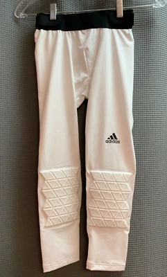 Adidas 3/4 Knee pad compression Tights white small mens - Image 1 of 4