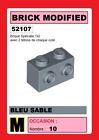 x10 BRICK MODIFIED 1x2 with stubs on 2 sides - 52107 - BLEU SABLE