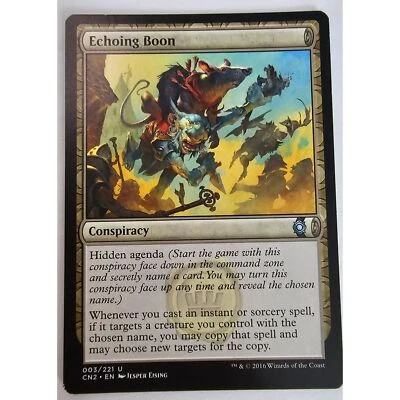 MTG Magic The Gathering Echoing Boon Conspiracy Card 2016 - Image 1 of 2
