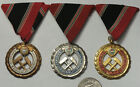 3 Vintage Socialist Hungarian Coal Miner Awards,Medal,Bronze,Silver ,Gold