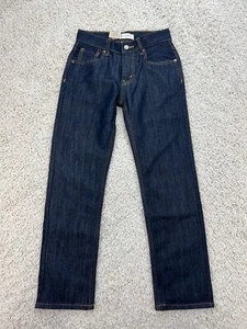 Levis 514 Jeans Girls 12 Reg Blue Denim Skinny Dark Straight Adjustable Waist - Picture 1 of 11