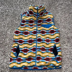 Patagonia Synchilla Womens Wild Desert Prairie Gold Snap T Fleece Vest Size L - Picture 1 of 7