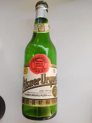 RARE Vintage 1966 Pilsner Urquell Beer Bottle Czech Paper Label Czechoslovakia.  - Image 1 of 4