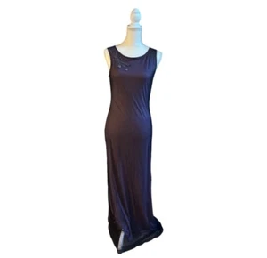 Vintage Rampage Dress Maxi Y2K 90s Fairycore Whimsigoth Purple Black Mesh US M - Picture 1 of 9