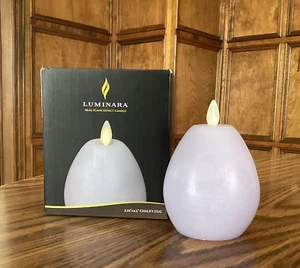 LUMINARA EASTER EGG CANDLE UNSCENTED REAL WAX CHALKY GENTLE LAVENDAR NEW - Picture 1 of 6