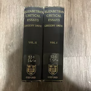 1904 ELIZABETHAN CRITICAL ESSAYS Two Volumes G. GREGORY SMITH Hb DJ - Picture 1 of 10