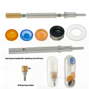 Dental 2mm Attachment Abutments&Overdenture Male Caps Kits Tool for Nobel Active - Picture 1 of 55