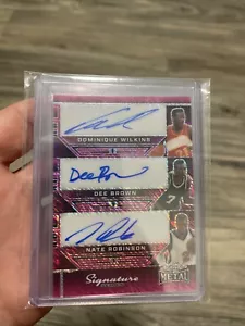 TRUE 1/1 DOMINIQUE WILKINS NATE, DEE 2024 LEAF METAL SERIES TRI AU PINK SHIMMER - Picture 1 of 4