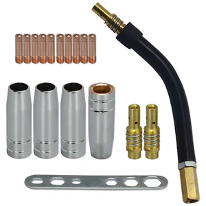 Punta de contacto MB15 15AK 0,035"" 0,9 mm M6 soporte difusor cuello MIG antorcha de soldadura 18 piezas - Imagen 1 de 9