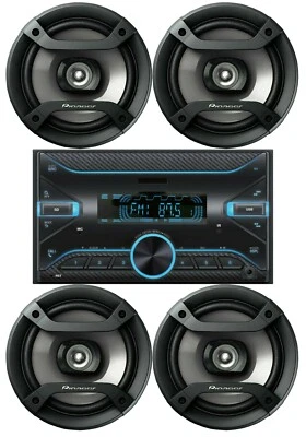 AUDIOTEK 4x Pioneer 6.5" Speaker +2DIN AM/FM USB Bluetooth Digital Media Car Stereo 75x4w