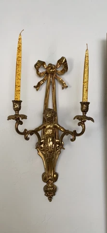 Vintage Brass Cherub Sconces Cover