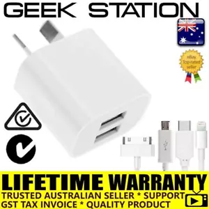 Dual USB Wall Charger AC Adapter for iPad mini iPhone 6 plus 4 4s 5 5S 5C 7 8 X - Picture 1 of 17