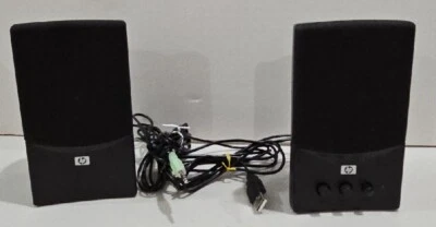 HP USB Black Multimedia Computer Speakers UC-230 Adjustable Volume and Tone - Image 1 of 4