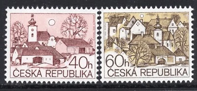 2111 - Czech Republic 1995 - Definitive Issues - Towns - Church - MNH Set - Image 1 of 2
