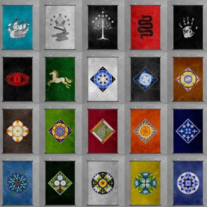 Middle-earth Emblemas Banner Poster Scroll Poster Flags Prints 75x50cm & 60x40cm - Picture 1 of 26