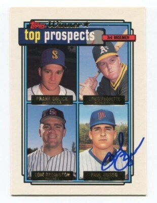 1992 Topps Paul Russo cartão assinado beisebol MLB autografado AUTO #473 - Imagem 1 de 2